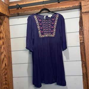 Euc worn once large boho dress cute cute pattern up top